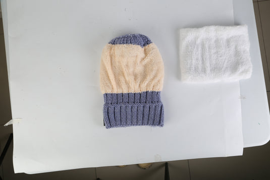 1Set Winter Beanie Hat Scarf Set Women Warm Knitting Skull Cap Neck Warmer For Walking Running Hiking Camping Outdoors Gift