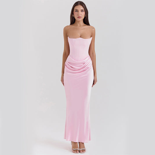 Slim Tube Top Long Dress Sexy Fashion 7