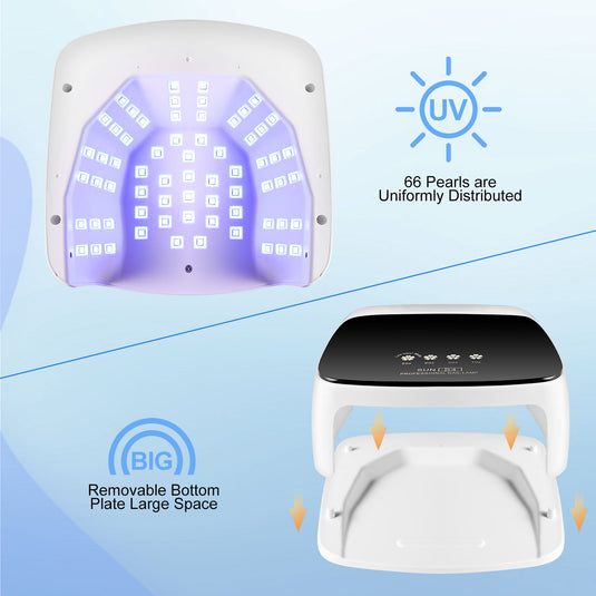 UV Nail Lamp, Professional Cordless UV LED Lamp For Nails 66Pcs Lamp Beads Automatic Sensor Gel Nail Uv Light For Nail Art At Home And In Salons