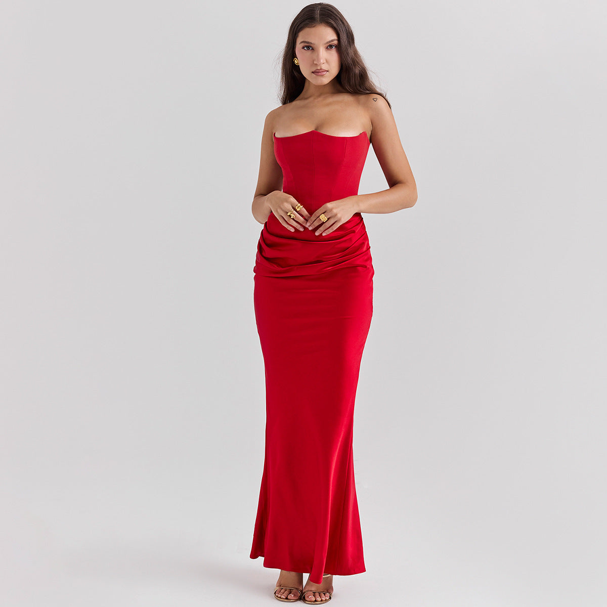Slim Tube Top Long Dress Sexy Fashion 8