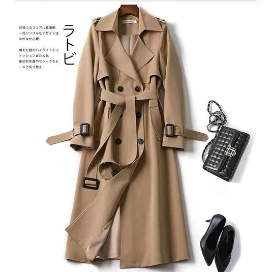 Double-breasted Mid-length Tie Trench Coat