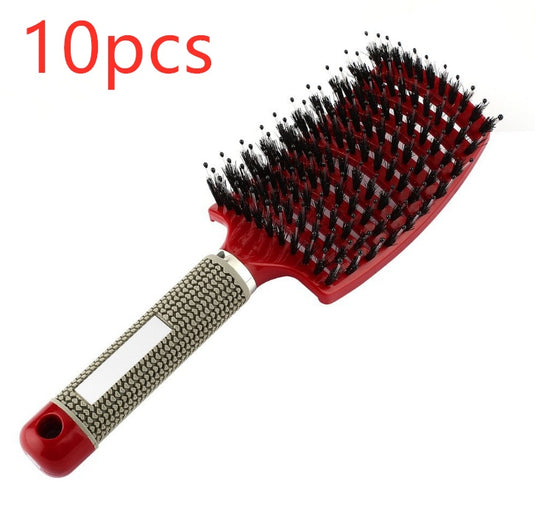 Women Hair Scalp Massage Comb Bristle Nylon Hairbrush56