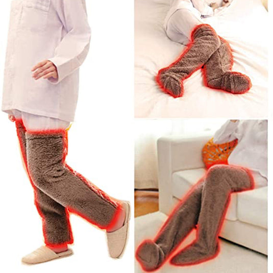 Over Knee High Fuzzy Long Socks Winter Warm Cold Leg Knee Joint 7