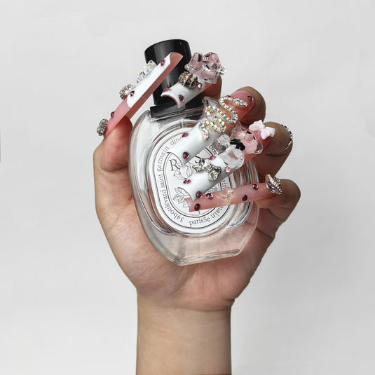 GGddsha 2024 New PMMA Acrylic Press On Nails StunningBling Nails, Rhinestone Fake Nails, Glitter Rhinestone NailsGradient Fake NailsEnchanted Duo