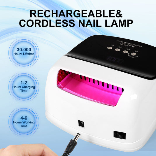 UV Nail Lamp, Professional Cordless UV LED Lamp For Nails 66Pcs Lamp Beads Automatic Sensor Gel Nail Uv Light For Nail Art At Home And In Salons