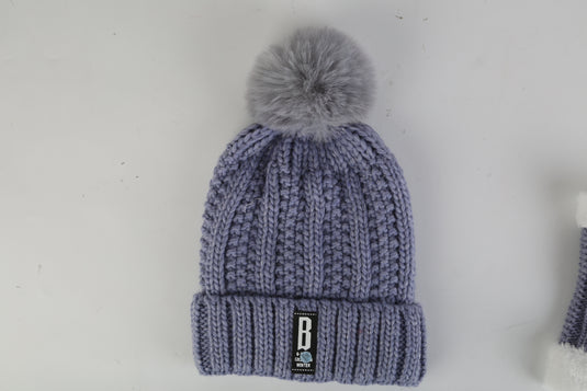 1Set Winter Beanie Hat Scarf Set Women Warm Knitting Skull Cap Neck Warmer For Walking Running Hiking Camping Outdoors Gift