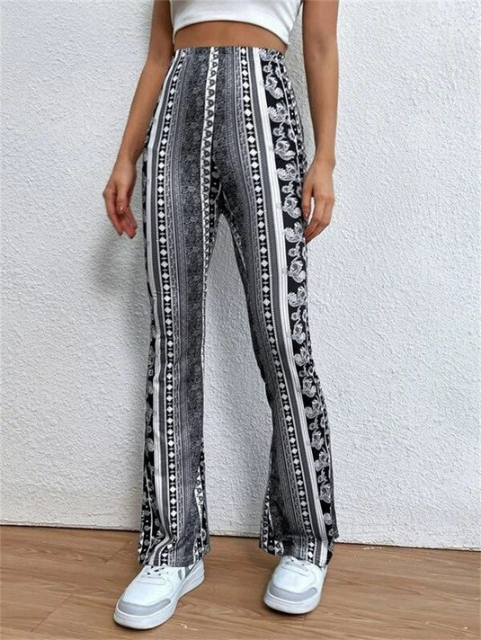 High Elastic Tight Pants Slim Sexy Print Trousers Womens Clothing 15