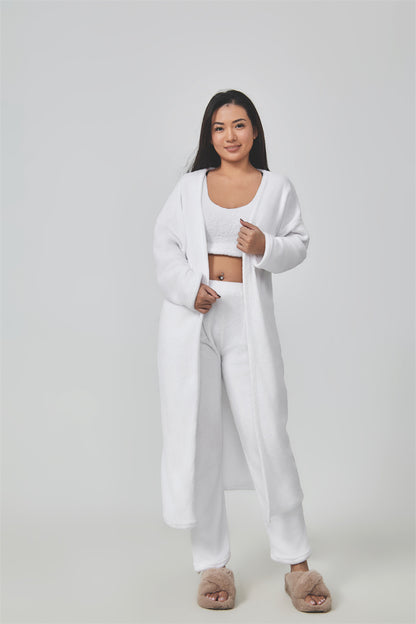 Cozy Pajama 3 Piece Lounge Set Women Winter Dress 7
