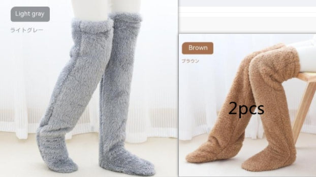Over Knee High Fuzzy Long Socks Winter Warm Cold Leg Knee Joint 30