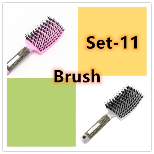 Women Hair Scalp Massage Comb Bristle Nylon Hairbrush64