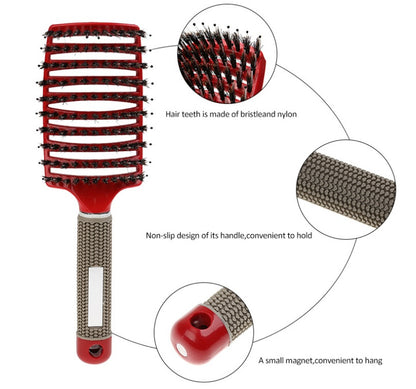 Women Hair Scalp Massage Comb Bristle Nylon Hairbrush8