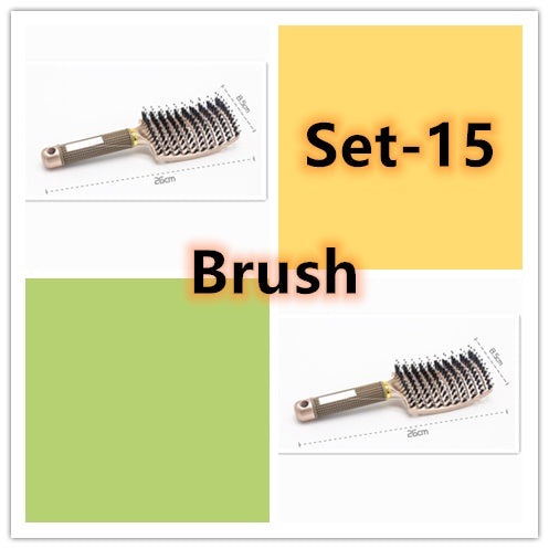 Women Hair Scalp Massage Comb Bristle Nylon Hairbrush68