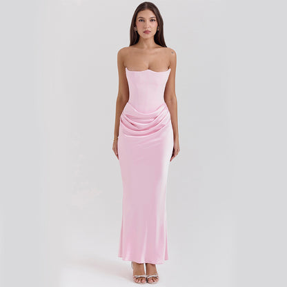 Slim Tube Top Long Dress Sexy Fashion 7