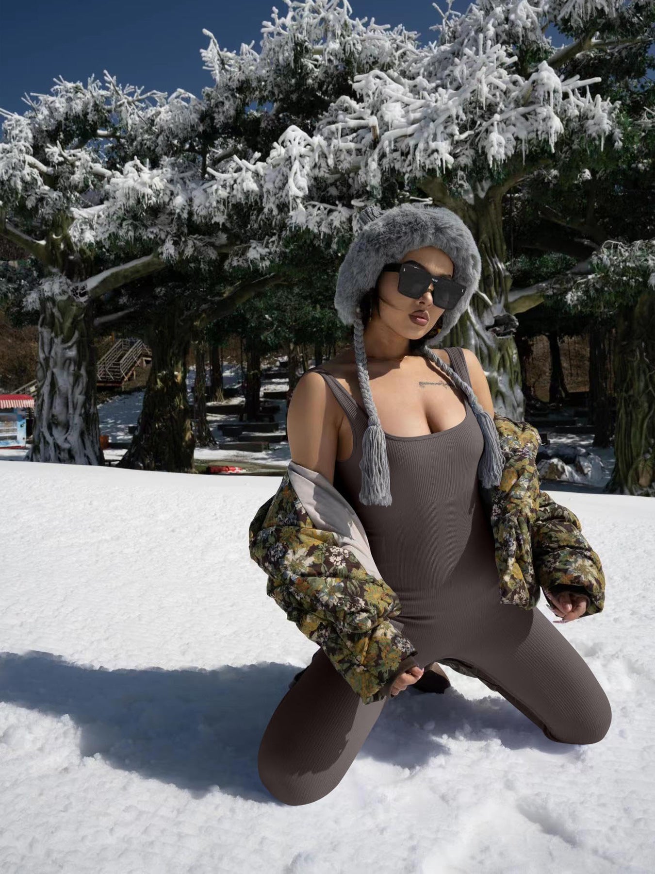 Women's Suspender Tank Top Tights 5