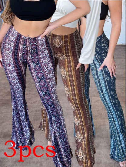 High Elastic Tight Pants Slim Sexy Print Trousers Womens Clothing 21