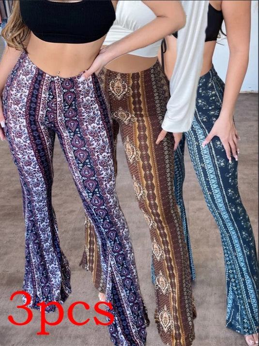 High Elastic Tight Pants Slim Sexy Print Trousers Womens Clothing 21