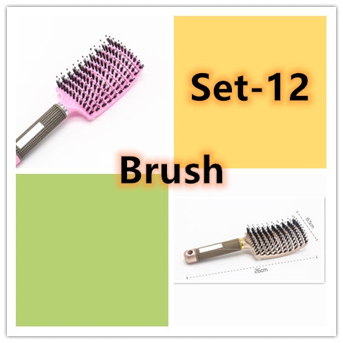 Women Hair Scalp Massage Comb Bristle Nylon Hairbrush65
