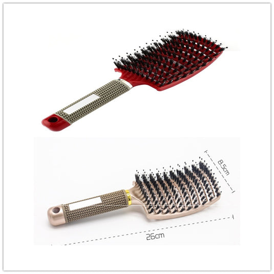 Women Hair Scalp Massage Comb Bristle Nylon Hairbrush26