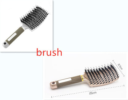 Women Hair Scalp Massage Comb Bristle Nylon Hairbrush86