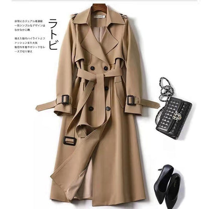 Double-breasted Mid-length Tie Trench Coat