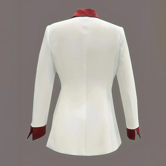 Women's Classic Notch Lapel Blazer, Double-Breasted Long Sleeve Jacket With Color-Block Waist Definition