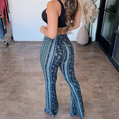 High Elastic Tight Pants Slim Sexy Print Trousers Womens Clothing 3