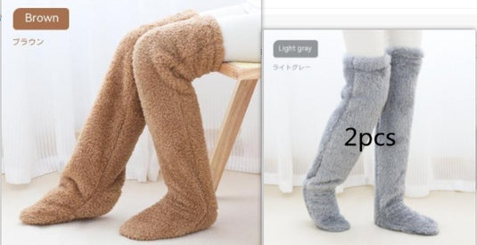 Over Knee High Fuzzy Long Socks Winter Warm Cold Leg Knee Joint 26