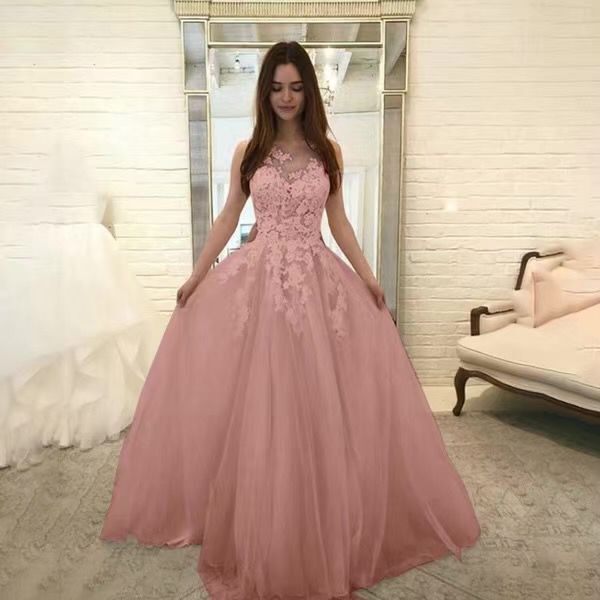 Women Wedding Dress Sleevless Flowers Lace Dress 5