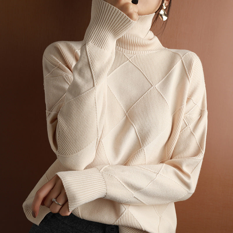 Women Knitwear Winter Turtleneck Sweater Cardigan4