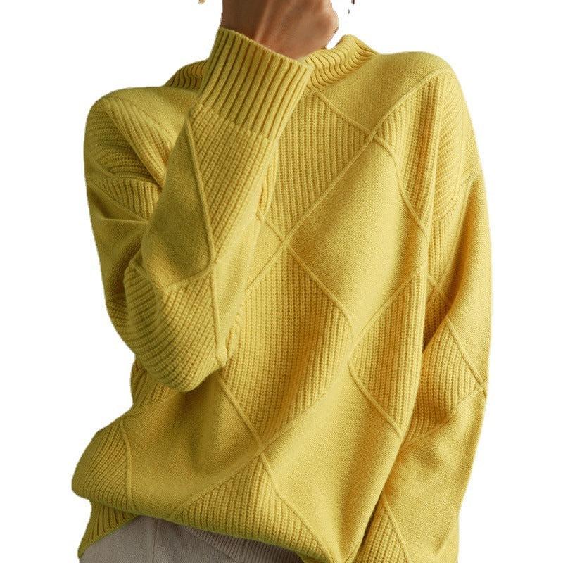 Women Knitwear Winter Turtleneck Sweater Cardigan2