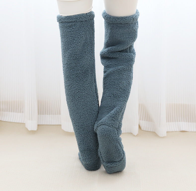 Over Knee High Fuzzy Long Socks Winter Warm Cold Leg Knee Joint 6