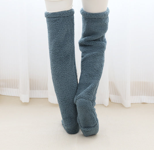 Over Knee High Fuzzy Long Socks Winter Warm Cold Leg Knee Joint 6