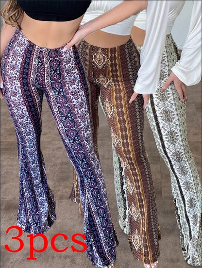 High Elastic Tight Pants Slim Sexy Print Trousers Womens Clothing 22