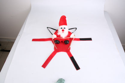 S-M-L-XL Options -- 1Pc Pet Christmas Costumes Red Winter Coat For Dog Riding Santa Claus With Bell Clothes New Year Outfit Cosplay Costumes Party Dress Up For Cats
