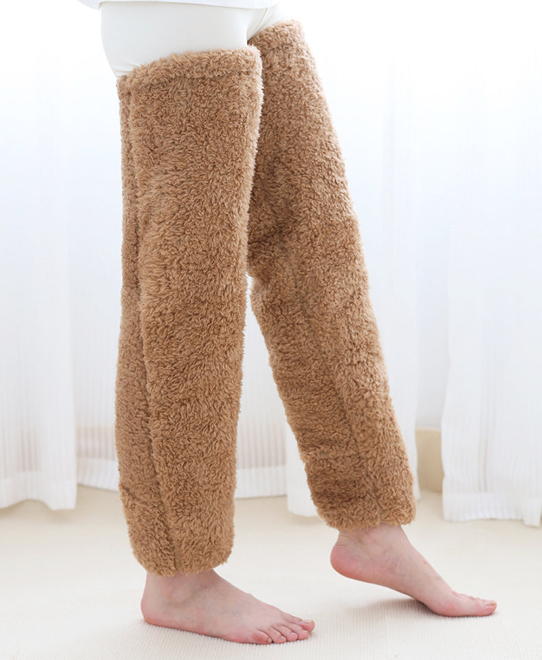 Over Knee High Fuzzy Long Socks Winter Warm Cold Leg Knee Joint 2